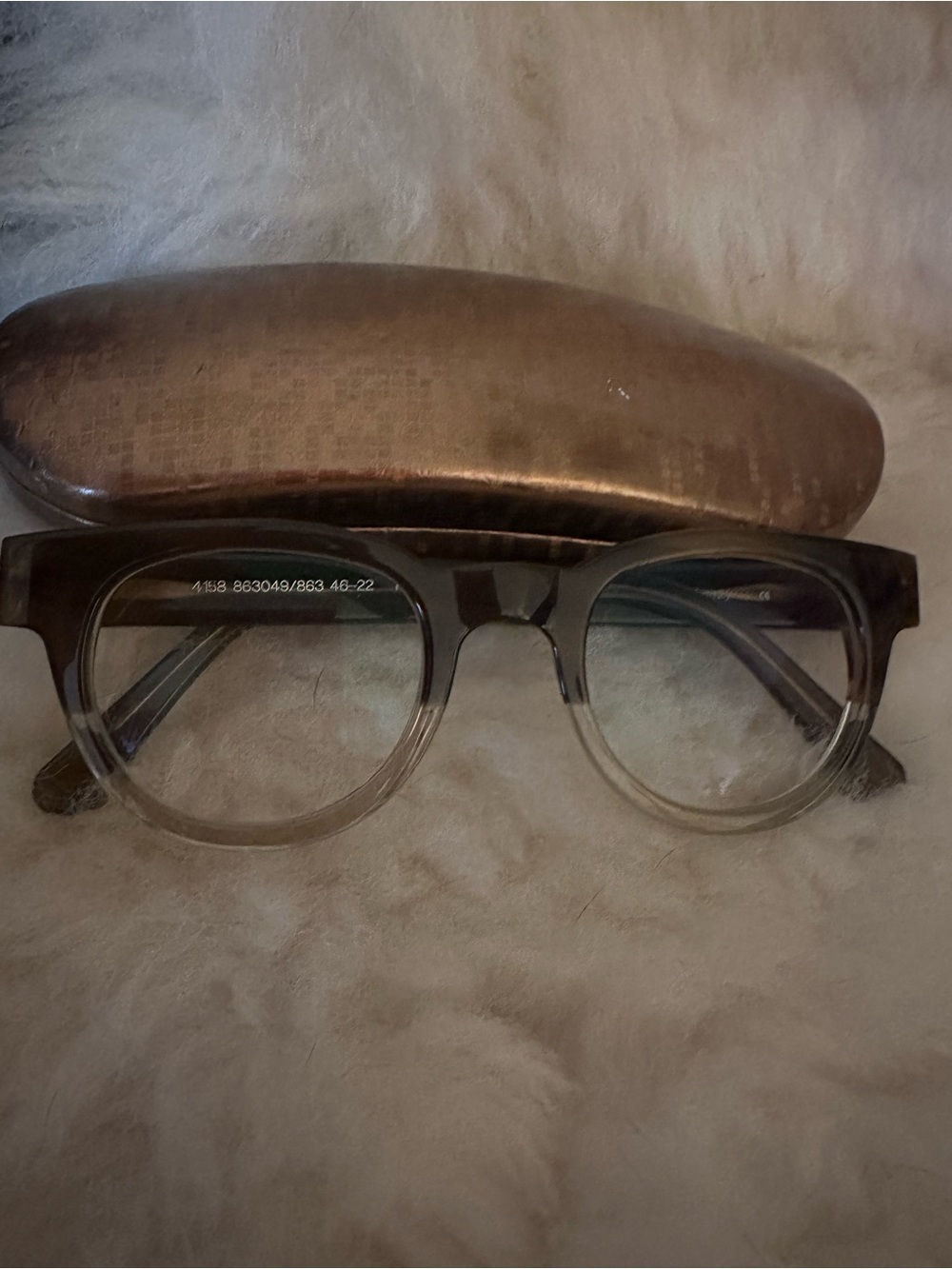 Women's Ombre Gray Round Acetate Glasses - Unbranded